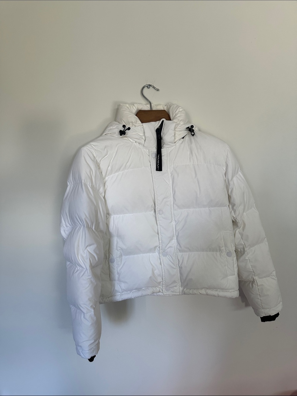 Aritzia Climate Super Puffer Shorty Jacket colour: off white Like New (Shorty) S